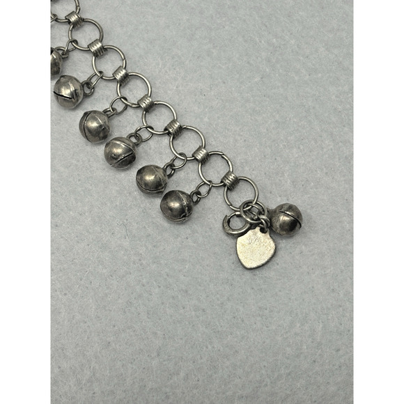 VTG Sterling Silver HONG KONG Jingle Bell Ball 10" Anklet Bracelet Boho Dance - Picture 4 of 7